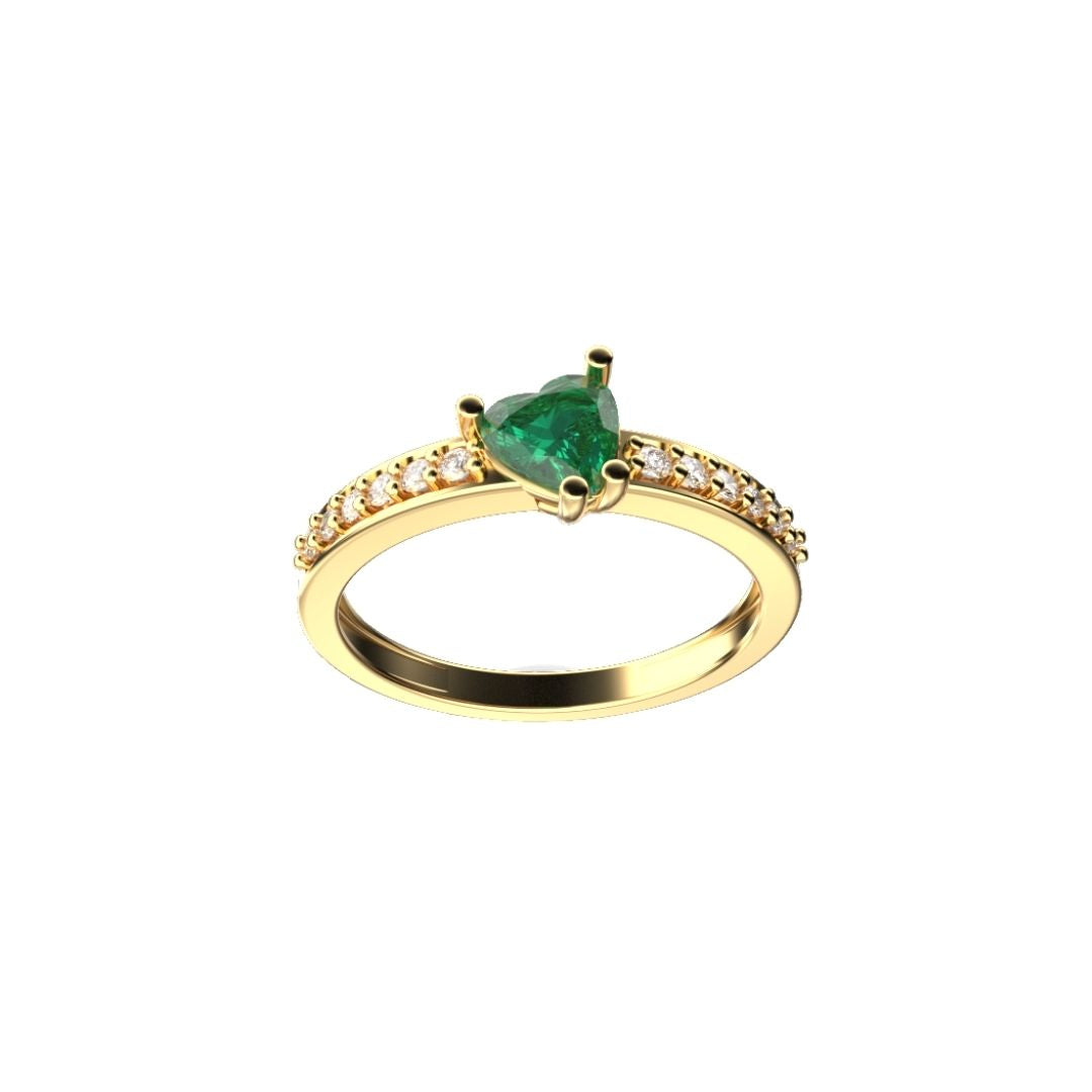 Anello Emotion con Smeraldo in Oro Giallo