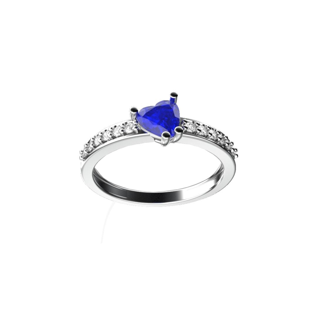 Anello Emotion con Tanzanite in Oro Bianco