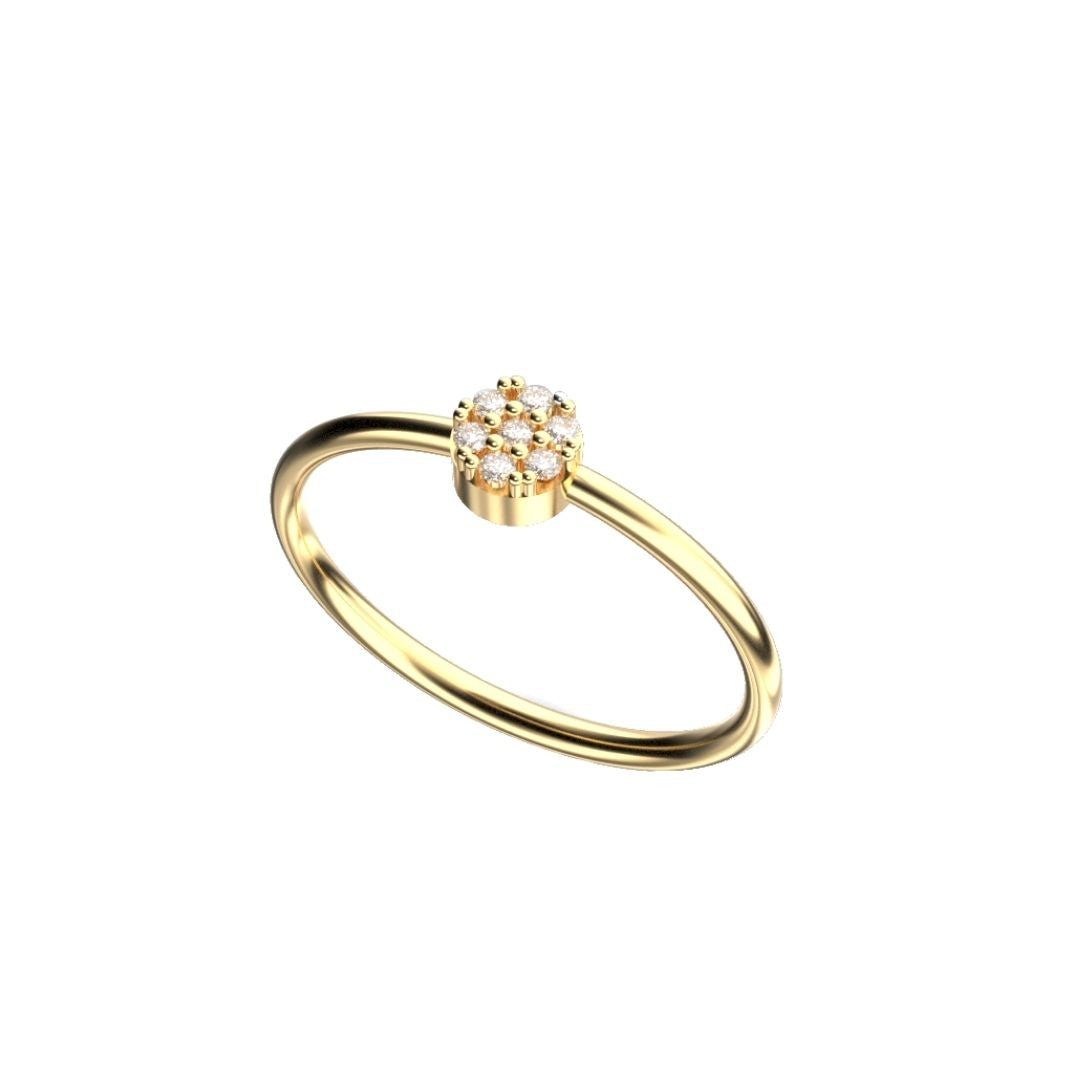 Anello Bottoncino in Oro Giallo