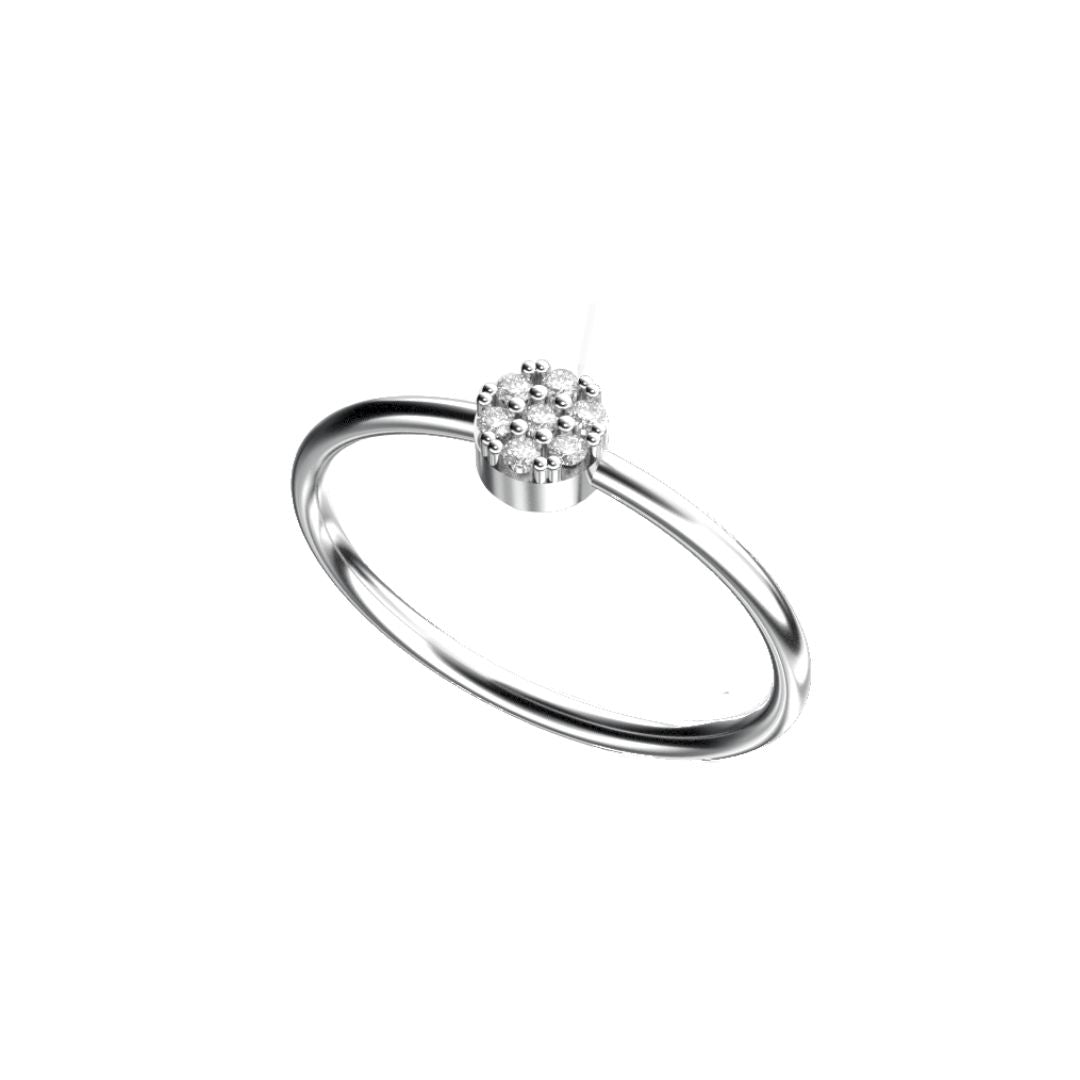 Anello Bottoncino in Oro Bianco