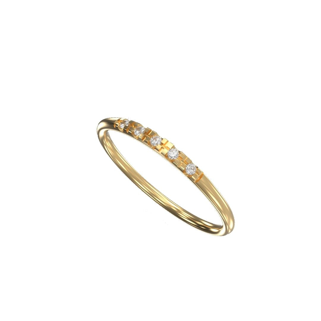 Anello 5 Brillanti in Oro Giallo