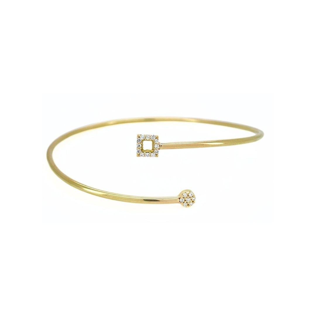 Bracciale Contrariè con Square e Bottoncino in Oro Giallo