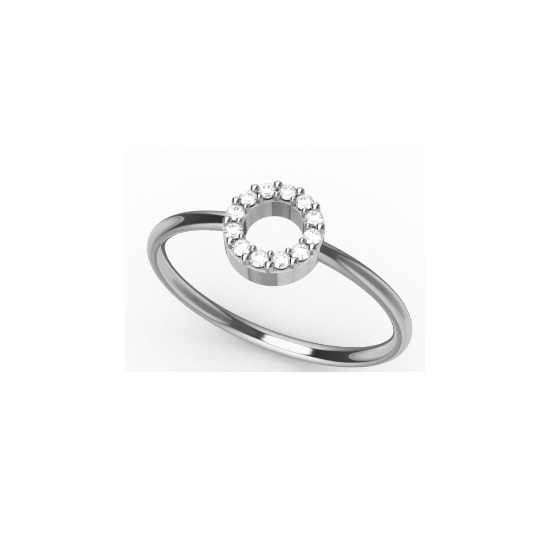 Anello Circle in Oro Bianco