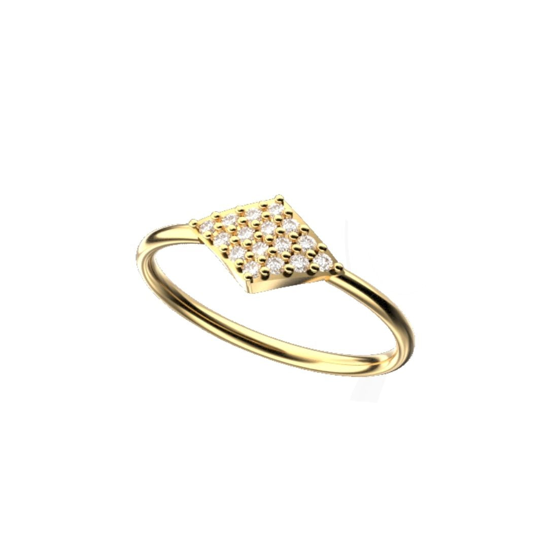 Anello Rombo in Oro Giallo