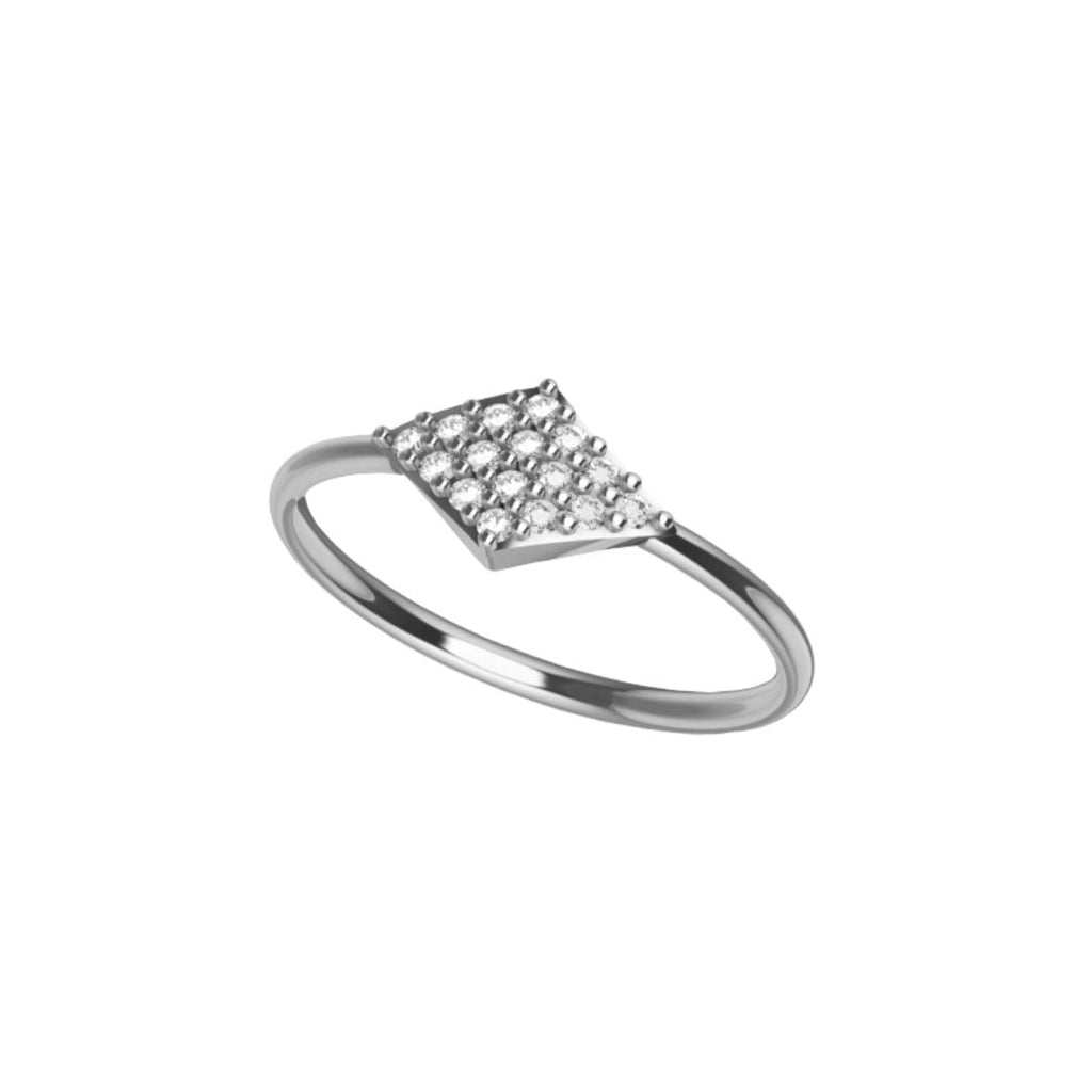 Anello Rombo in Oro Bianco
