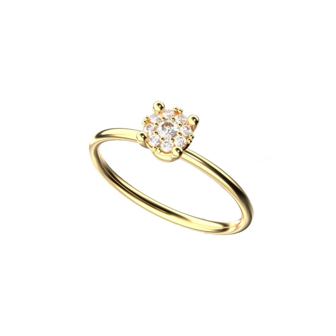 Anello Invisible in Oro Giallo