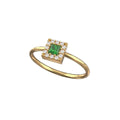 Anello Square con Smeraldo in Oro Giallo