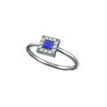 Anello Square con Zaffiro in Oro Bianco