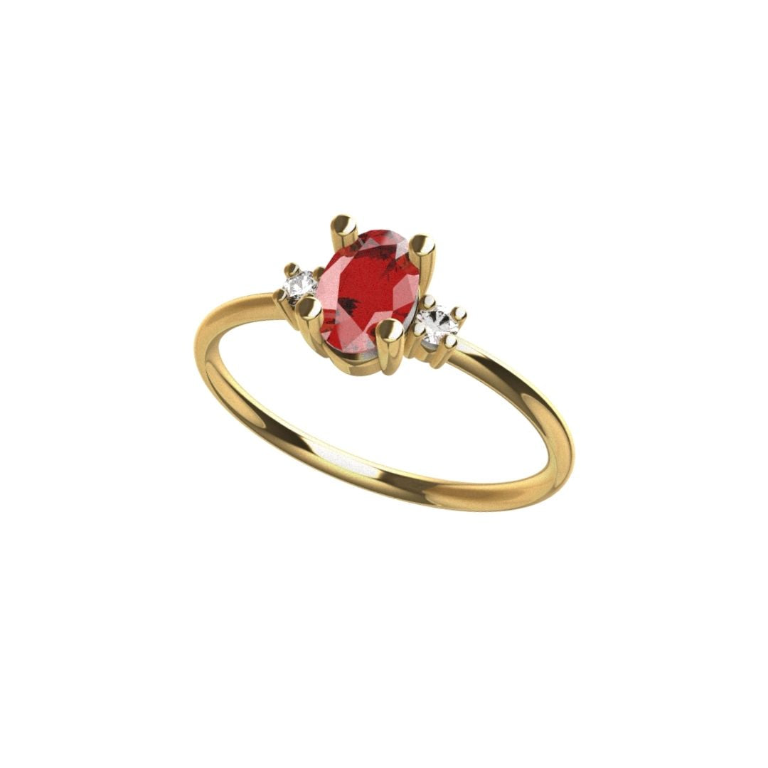 Anello Colors con Rubino in Oro Giallo