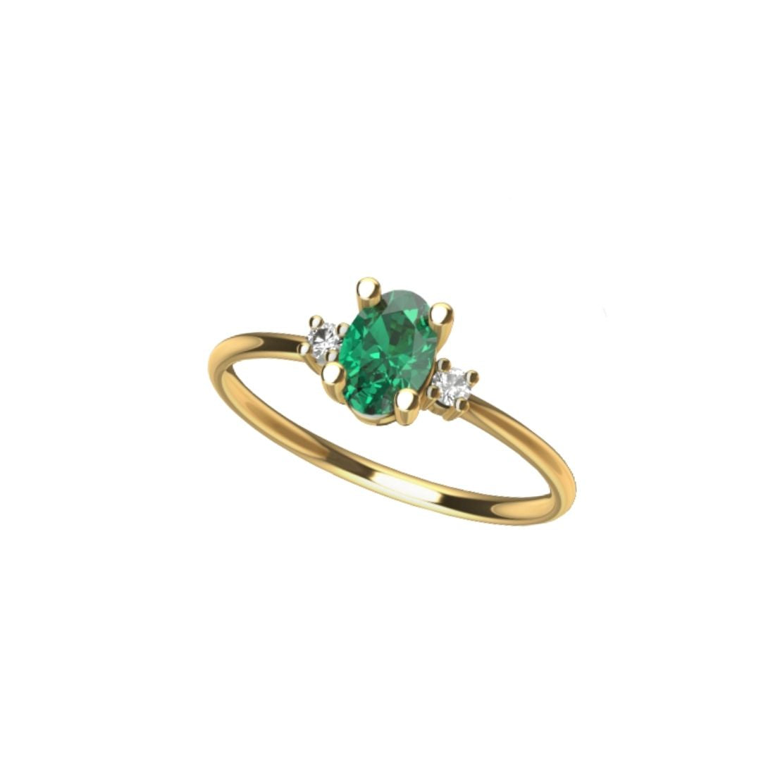 Anello Colors con Smeraldo in Oro Giallo