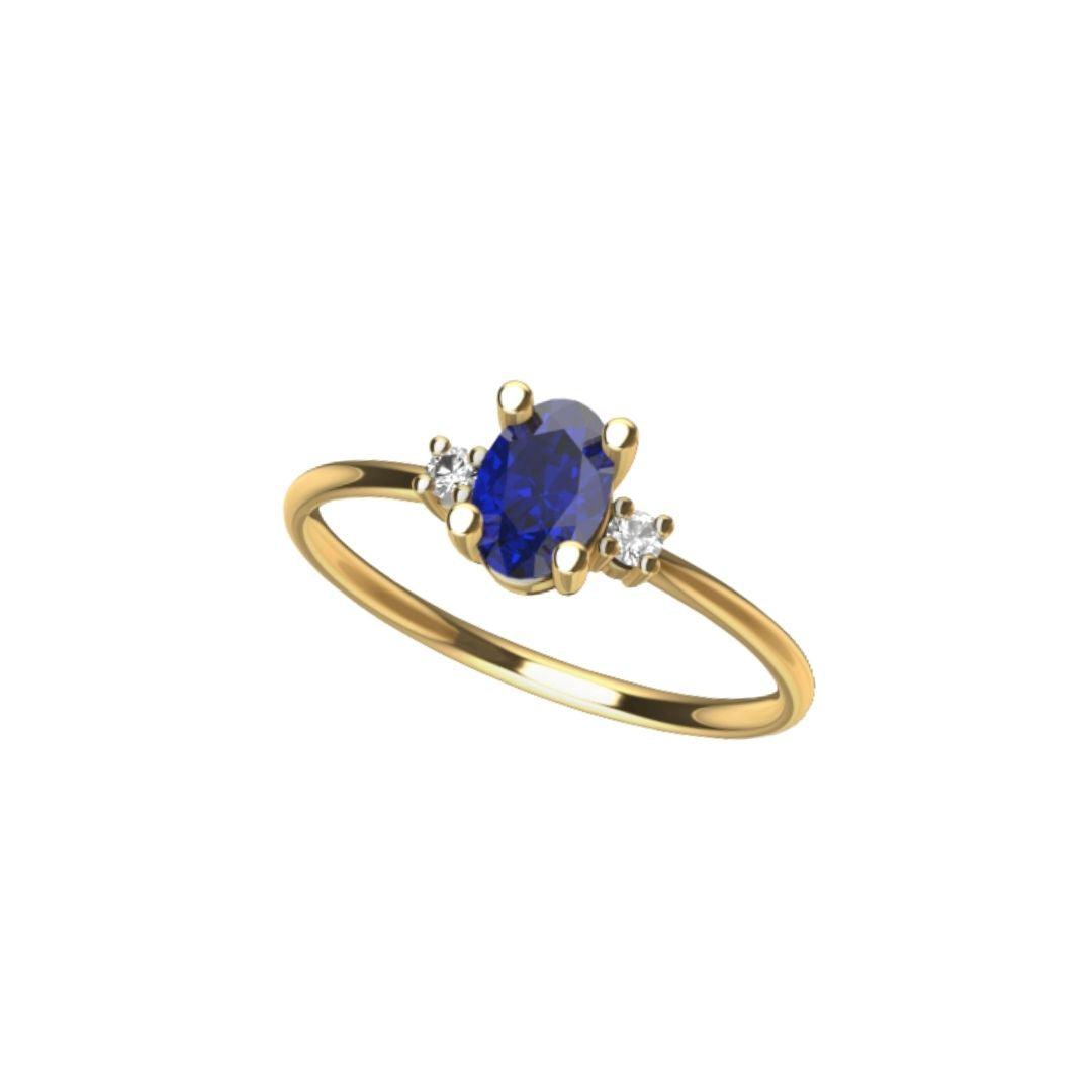 Anello Colors con Zaffiro in Oro Giallo