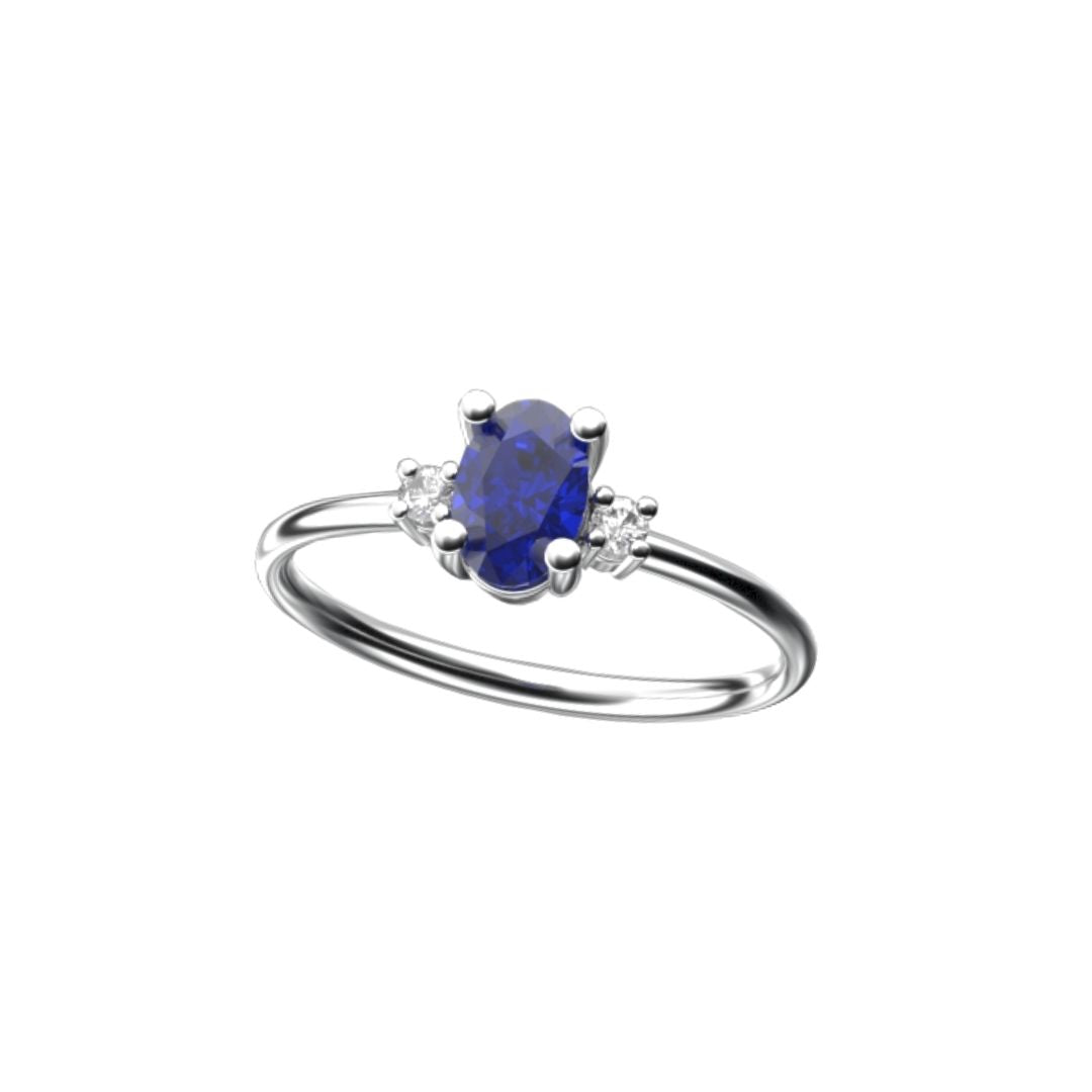 Anello Colors con Zaffiro in Oro Bianco